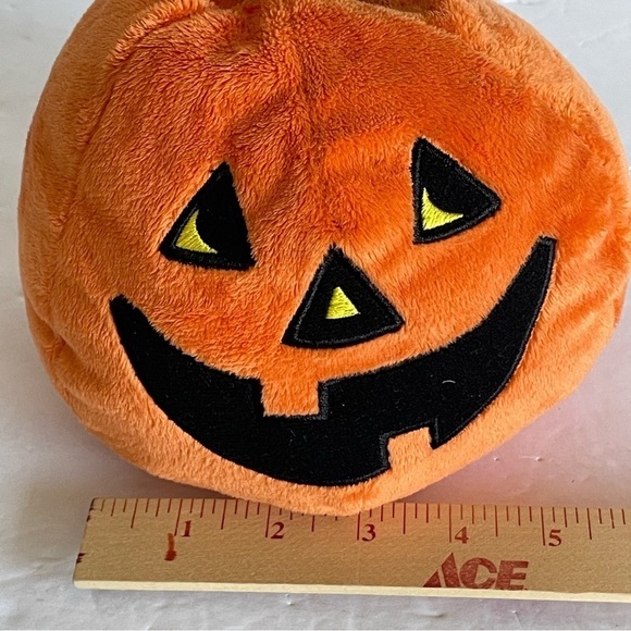 Ty Pluffies Gilbert the Pumpkin Beanie Plush Halloween 2010 Lovey colorful - Picture 3 of 12